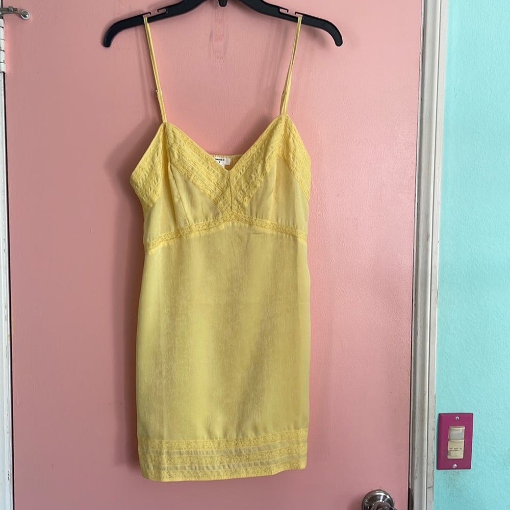 Yellow slip dress